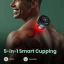 4 Pack Smart Cupping Set, Electric Cupping Device with Red Light, Heated Cupping Massager with 12-Level Suction & Heat, Cupping Machine for Pain Relief