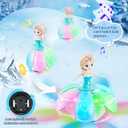Toys for 3 Year Old Girls, Ice Princess Dancing Robot Doll for 3 4 5 Year Old Girl Birthday Gifts, Bump and Go Moving Toy with Magic Lights & Music, Easter Basket Stuffers Gifts for Kids Toddlers
