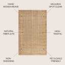 JONATHAN Y Espina Hand Woven Herringbone Chunky Jute Natural Indoor Area Rug, 8x10, Bohemian, Cottage, Easy-Cleaning for Living Room, Bedroom, Kitchen, Pet Friendly, Non-Shedding (NFR101A-8)