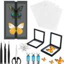 Butterfly Specimen Kit Includes pins, mounting Board, Spreading Tools, Display case, Labels, Forceps, Preserving and showcasing Butterfly specimens. (Black PVC Display Case Box Kit)