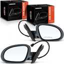A-Premium Pair (2) Driver and Passenger Side Power Door Mirror - Compatible with Volkswagen Jetta 2005-2010 - Heated Manual Folding Gray Outside Rear View Mirror w/Turn Signal Puddle Light