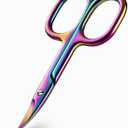 BEZOX Curved Nail Scissors  Fingernail Toenail Scissor for Women, Small Manicure Scissors for Thick Nails, Ultra-Sharp Curved Blades for Precision Grooming - Rainbow