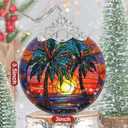 Retro Beach Ornament, Christmas Ornaments, Christmas Decorations for Tree, Stained Glass Ornament, Heirloom Keepsake, Gift Exchange, Gift Ideas, Bauble Present