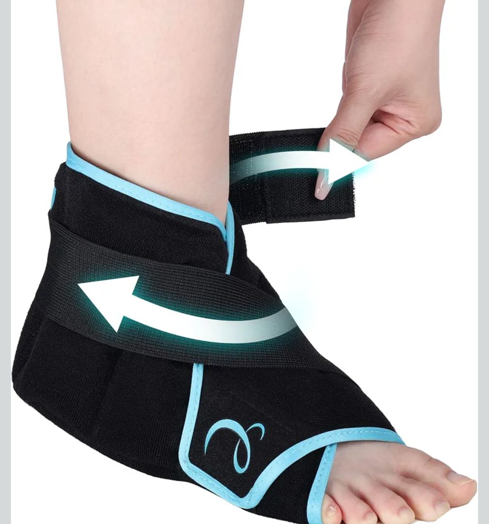 Comfytemp Ankle Ice Pack Wrap for Plantar Fasciitis Relief, FSA Eligible HSA, Foot Support Brace for Sprain, Achilles Tendonitis, Heel Spur, Swelling, Hot Cold Compress Sleeve, Get Well Gift - 1 Pack