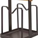 VANRA Cutting Board Organizer Metal Steel Pot Lid Holder Stand Kitchen Countertop Pot Pan Lid Rack, 2 Slots (Deep Brown)