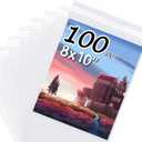 Somime 100 Pack Acid-Free Crystal Clear Sleeves Storage Bags for 8x10 Art Prints/Pictures/Photos/Framing Mat Mattes (Bag Size: 8 1/2 x 10 3/7)