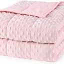 Mr. Sandman Weighted Blanket for Adults Queen, Minky Dots Heavy Blanket for Woman, Man Sleeping/Calm, Soft, Cozy and Cooling Weighted Throw Blankets, Machine Washable, 60 x 80in, 15 Pounds, Pink