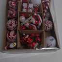 Christmas Ball Ornaments Set, 55 ct Red White Assorted Xmas Elements Theme Ornaments, Shatterproof Decorative Hanging Ball Ornaments for Holidays Party Wedding Christmas Tree Decoration (Santa Claus)