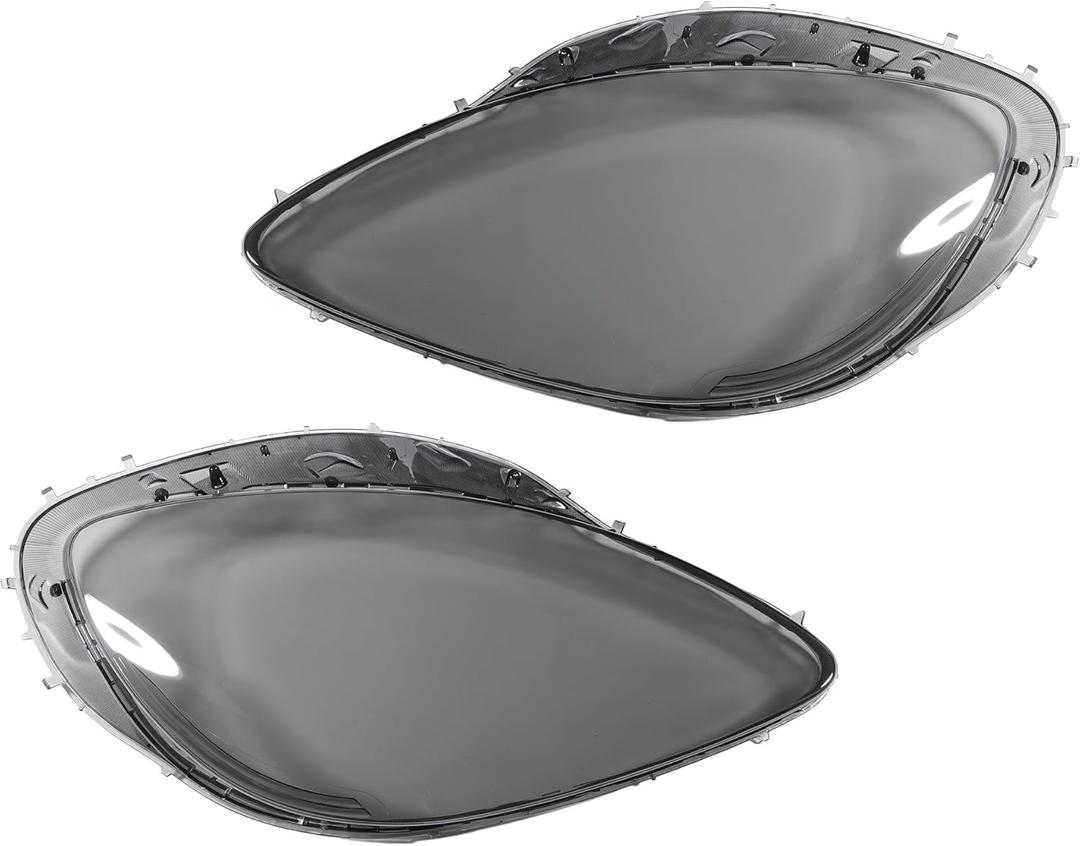 Headlight Lens Cover Front Left Right Headlight Headlamp Lense Clear Lens Cover for Chevrolet Corvette C6 2005-2013 PC Black