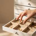 GUKA Large Jewelry Box, Jewelry Case with 10 Drawers for Big and Small Jewelry, Jewelry Storage Organizer for Watch Earrings Necklace Rings Bracelets, Birthday Wedding Gifts, White