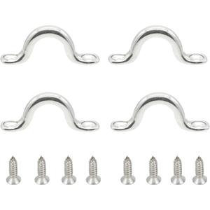 Tie Down Anchors for Bimini Top Eye Straps - Heavy Duty 316 Stainless Steel Pad Eyes/Footman's Loops for Boat & Kayak Deck Rigging (M5 M6 M8 M10 Sizes)