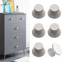 Pack of 6 Light Grey Aluminum Self-Stick Knobs Self-Adhesive Drawer Knobs Cabinet Handle Push Pull with Adhesive Knob for Cupboard Cabinet Dresser Window, KLS-RN-2024