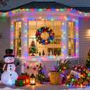 JMEXSUSS Connectable 100 LED Multicolor Christmas Lights for Tree, 8 Modes Indoor Outdoor Clear Wire, 33ft Colorful Plug-in for Christmas Tree Bedroom