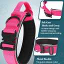 Dog Collar and Leash Set, 6-8 FT Bungee Dog Leash, Heavy Duty 2 in Wide Collar for Large Dogs, with A Dog Poop Bag Holder for Leashes (M: Width 1.7", Length 15.5"-18.5")