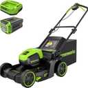 Greenworks 60V 17" Brushless Cordless Push Lawn Mower, 2-in-1 Mulching/Bagging, 4.0Ah Battery and 3A Charger(40min Runtime)