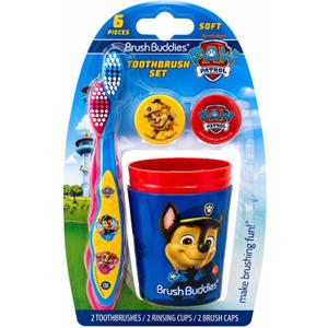Brush Buddies Paw Patrol Manual Toothbrush and Cup Set for Kids Ages 2+ – Soft Bristles, Easy-Grip Handle, Fun Character Design, Toddler Oral Care Set for Boys and Girls
