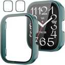 Rc-Z 2-Pack Screen Protector Case for Amazfit Bip 5 Unity Smartwatch, Hard PC Bumper Full Face Cover Protective Case Accessories for Amazfit Bip 5 Unity Men Women (Green+Green), 3 Pack