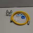 Puxyblue [2025 NEW] 48" Flexible Gas Line Kit for Dryer Stove Range Flexible Stainless Steel Gas Dryer Kit - 5/8" OD(1/2" ID) Dryer Gas Line with Connector 3/4" FIP & 1/2" MIP & 3/4" MIP Fitting