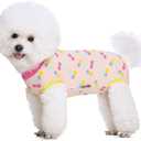 2 Packs Pet Dog Recovery Onesie Suit for Dogs Cats After Surgery,Dog Abdominal Wounds Bandages Cone E-Collar Alternative. (Pink, M) (M)