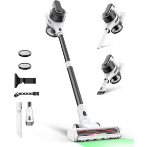 Maircle Cordless Stick Vacuum Cleaner for Home, Lightweight Rechargeable Vacuum with 55min Runtime, Powerful Suction, Green LED Headlight, 9-in-1 Pet Hair Carpet & Hardwood Floor Cleaner