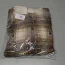 GAP Men's Long Sleeve Hooded Flannel Button-Down Shirt, Khaki Black Plaid, Medium (M)