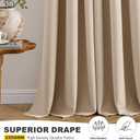 MIULEE Blackout Curtains for Bedroom Living Room 2 Panels, Thermal Insulated Room Darkening Drapes Grommet Noise Reducing Light Blocking Window Treatments 84 Inches Long 40x84 Inch Beige