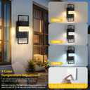 DASTOR 2 Pack Outdoor Wall Lights, 13.2" Modern LED Outdoor Lights for House, 3CCT (3000K/4500K/5000K) Adjustable, Water Ripple Glass, Waterproof Wall Mount Exterior Lighting Fixtures for Porch Patio