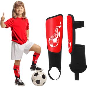Soccer Shin Guards and Socks Kids Youth Lightweight Soccers Pads Defender with Ankle Protection Ski Shin Guards Football Equipment for Age 4-14 Toddler Boy Girl