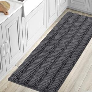 H.VERSAILTEX Bathroom Rugs Bath Mat Runner Rug Non Slip Kitchen Rug Extra Long Bath Rug Runners Oversized 59" x 20" Absorbent Washable Dry Fast Plush Area Rug for Bathroom/Bedroom - Grey