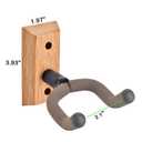 MOREYES Guitar Wall Mount 2 Pack, Guitar Hanger with Rotatable Soft Guitar Holders for All Size Guitars, U-Shaped Guitar Wall Hangers for Acoustic Guitar, Bass, Easy to Install, Oak, Brown