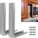 8171339 Built in Microwave Side Panel Filler Kit, Fits Panasonic, Whirlpool, GE, LG Over The Range Microwave, Wall Oven Trim Kit, SS Microwave Trim Kit, 15.75"L, 10.83"W, 2.95"H, w/16 Screws