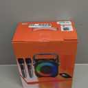 Karaoke Machine, Portable Bluetooth Speaker with 2 Wireless Microphones for Adults & Kids with Lights, Karaoke Microphone with PA System Supports USB/TF/REC/FM/AUX for Home Party Home System Packages (Black)