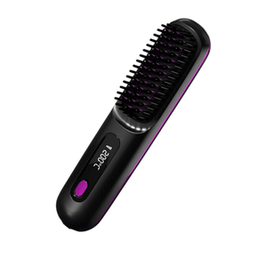 Hair Straightener Brush 20x4.5x3cm, Fast Heating USB Rechargeable Negative Ionic Hair Styling Tool, ABS Ceramic Comb for Home Outdoor Travel Vacation