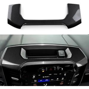 Center Console Navigation Panel Cover Trim Decals for 2019-2026 Dodge Ram 1500 2500 3500 Accessories Carbon Fiber Stickers, Only Fit 12inch Model