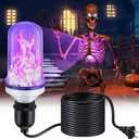 Treela LED Halloween Skeleton Lighting Kit, E26 Base Flame Light for Giant Skeleton, Chest Light Kit with Up Down Effect, Scary Lighting Kit for Halloween Decor (Purple)