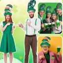 24 Pcs St. Patrick's Day Hat Bulk Felt Leprechaun Shamrock Cap Irish Top Hats for Adult Men Women Parades Event Dress-up Cosplay