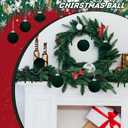 24 Pcs Velvet Christmas Balls Ornaments,Green Christmas Ornaments Include 12Pcs 3.15Inch Xmas Balls 12 Vintage Ribbon Bows,Green Ornaments for Christmas Tree and Indoor Holiday Decor