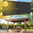 Sun Shade Cloth for Outdoor Patio,Pergola Shade Cover with Grommets Deck Shade Privacy Screen Balcony,90% UV Protection Shade Fabric Sunshades for Garden Backyard Outdoor, Black-6 x 6 FT