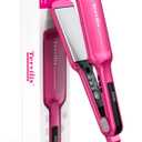 Terviiix 2 Inch Wide Ceramic Hair Straightener Flat Iron for Thick Curly Hair - Heats in 30s, 300F-450F Adjustable, Dual Voltage for Travel, Auto Shut Off, Pink