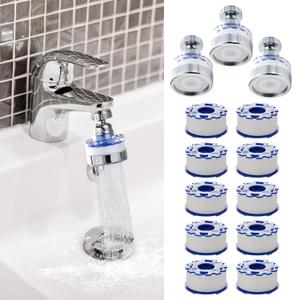 13 Pcs Sink Water Filter Faucet Set, 360 ° Rotating Bathroom Sink Filter, Kitchen Sink Faucet Water Filter Removes Chlorine Fluoride Hard Water Faucet Extender for Home Kitchen & Bathroom