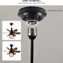 Garwarm 20IN Ceiling Fans with Lights, Socket Fan Light with Remote, Screw in Ceiling Fan in Light Socket Small Ceiling Fan for Garage,Bedroom, Kitchen, Living Room(Bulb not Included)