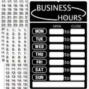 Opening Hours Sign,Business Hours Indicator,Store Hours Plaque,Hours of Operation Door Supplies for Business, Changeable Store Time Mark with Stickers for Store or Office8x 12,Black