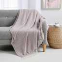 BOURINA Herringbone Throw Blanket,Soft Lightweight Cozy Throw for Bed Couch Decorative Blanket, Purple 50" x 60"