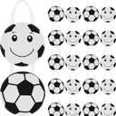 Maxdot 24 Pcs Soccer Party Favor Bags Soccer Themed Party Gift Bags with Handles Non Woven Goodie Bag Treat Candy Bag for Kids Adults Sports Birthday Supplies