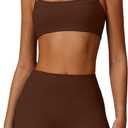 QBGJTD Two Piece Workout Sets For Women Sports Bra Matching High Waist Scrunch Butt Shorts Gym Yoga Athletic Clothes M