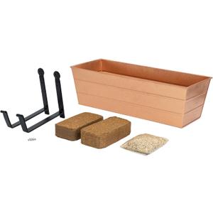 Bloom Box Garden Growing Kit, Medium Copper with Wall Brackets