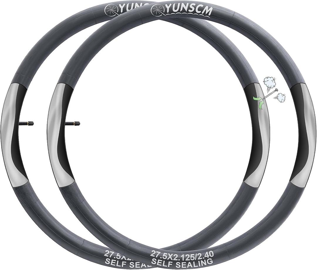 2-PCS 27.5" Self Sealing Bike Tubes 27.5x2.125/2.4 AV32 Schrader Vavle Super Automatic Repair, Self-Sealing, Puncture Resistant Compatible with 27.5x2.125 27.5x2.25 27.5x2.35 27.5x2.40 Bike Tire Tubes