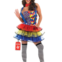 fun shack Clown Costume for Women, Colorful Clown Outfit, Fun Clown Attire for Parties and Events, Dress Up, Size XXL