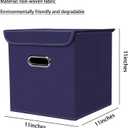 Closet Organizers Fabric Storage Bins With Lids Collapsible Cube Storage Organizer Basket With Handles,Storage Boxes for Clothes Storage,Office,Laundry,Shelves,6 Pack,（Navy Blue）