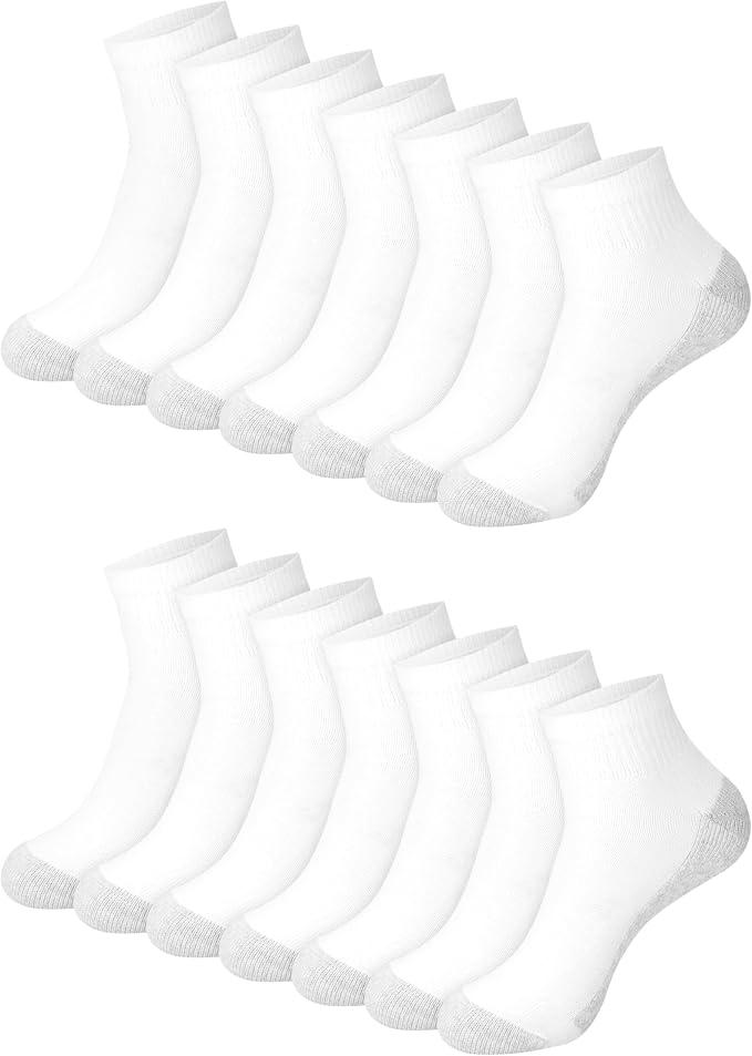 Hanes Mens Double Tough Socks, Crew and Ankle Moisturing Wicking Socks, Socks Size 6-12